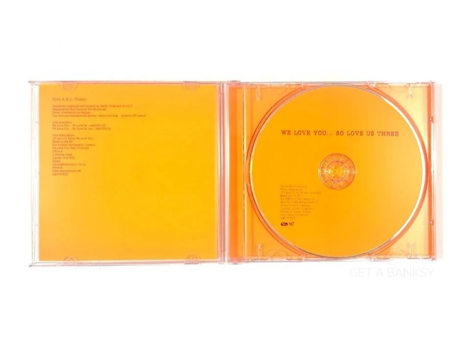 We Love You So Love Us Three CD Banksy designed cover